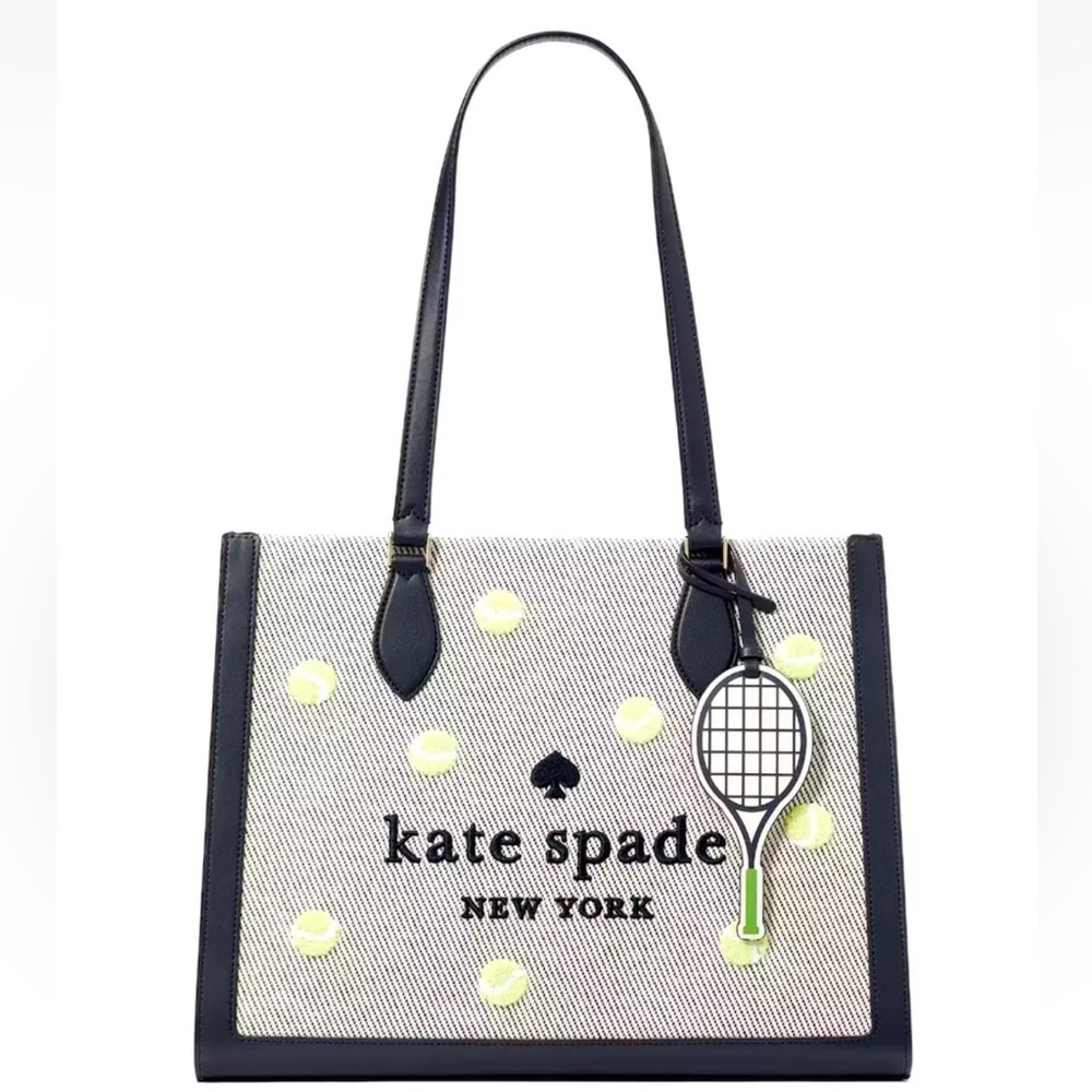 New Kate Spade Ellie Grand Slam Large Tote Blazer Blue Multi